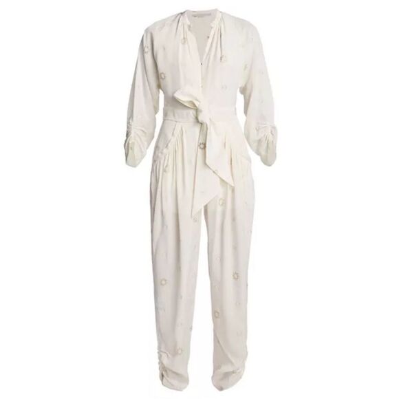 Stella McCartney Metallic Tie-Front Jumpsuit size 38/us size 4 - Picture 2 of 13